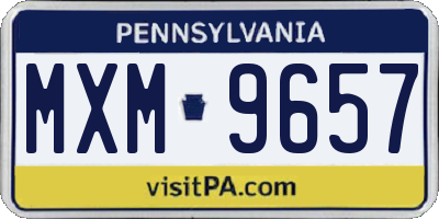 PA license plate MXM9657