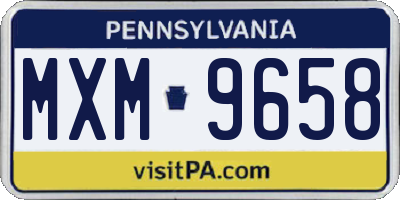 PA license plate MXM9658