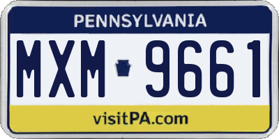 PA license plate MXM9661