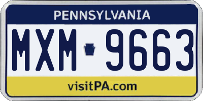 PA license plate MXM9663