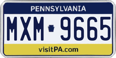 PA license plate MXM9665