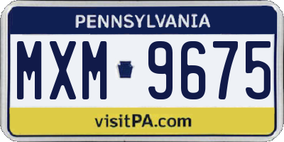 PA license plate MXM9675