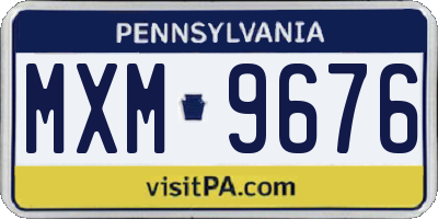 PA license plate MXM9676
