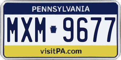 PA license plate MXM9677