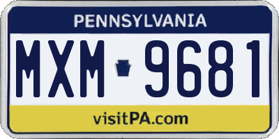 PA license plate MXM9681