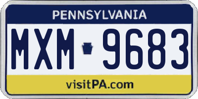 PA license plate MXM9683