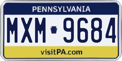 PA license plate MXM9684