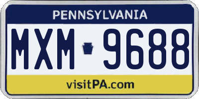 PA license plate MXM9688