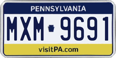 PA license plate MXM9691