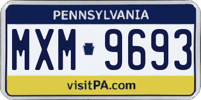 PA license plate MXM9693