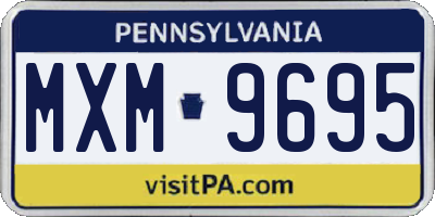 PA license plate MXM9695