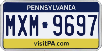 PA license plate MXM9697