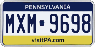 PA license plate MXM9698