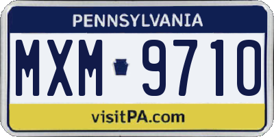 PA license plate MXM9710