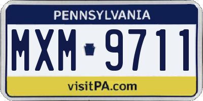 PA license plate MXM9711