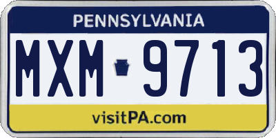 PA license plate MXM9713
