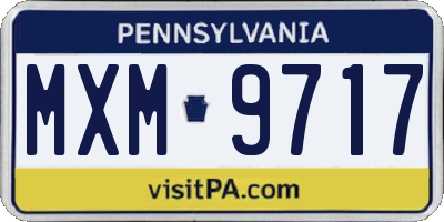 PA license plate MXM9717