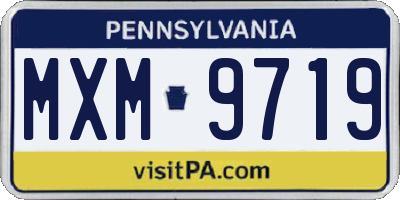 PA license plate MXM9719
