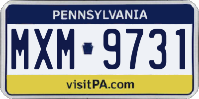 PA license plate MXM9731