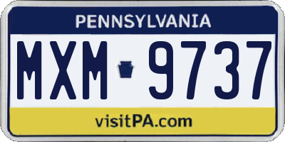 PA license plate MXM9737