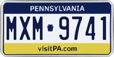PA license plate MXM9741