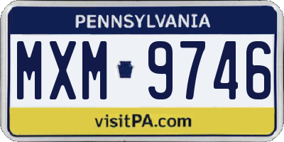 PA license plate MXM9746