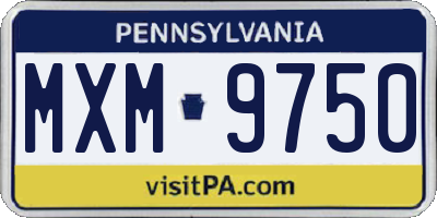 PA license plate MXM9750
