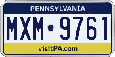 PA license plate MXM9761