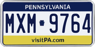 PA license plate MXM9764
