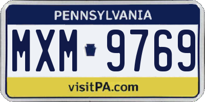 PA license plate MXM9769