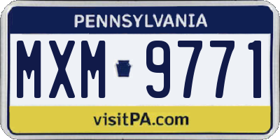 PA license plate MXM9771