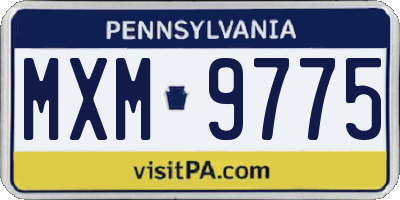 PA license plate MXM9775