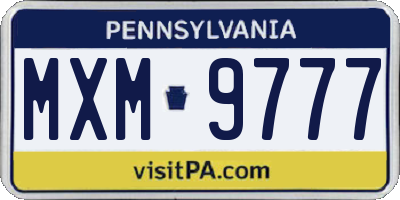 PA license plate MXM9777