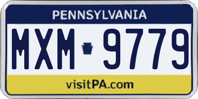 PA license plate MXM9779