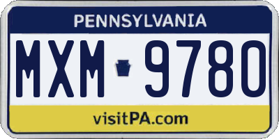 PA license plate MXM9780