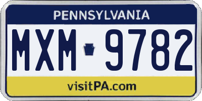 PA license plate MXM9782