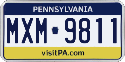 PA license plate MXM9811