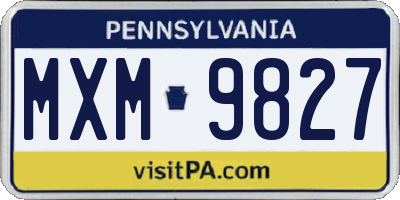 PA license plate MXM9827
