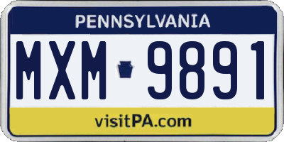 PA license plate MXM9891