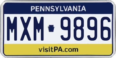 PA license plate MXM9896