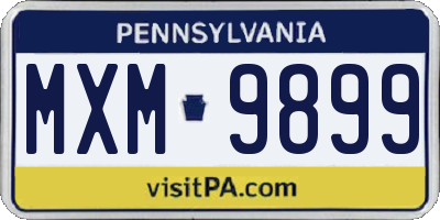 PA license plate MXM9899