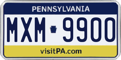 PA license plate MXM9900