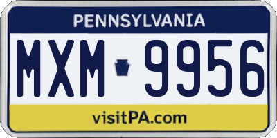 PA license plate MXM9956