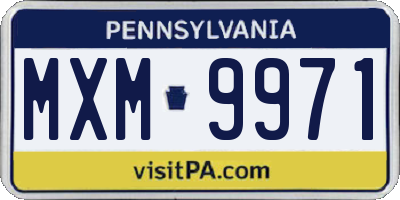 PA license plate MXM9971