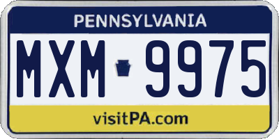 PA license plate MXM9975