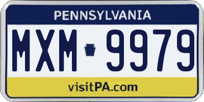 PA license plate MXM9979
