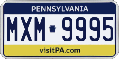 PA license plate MXM9995