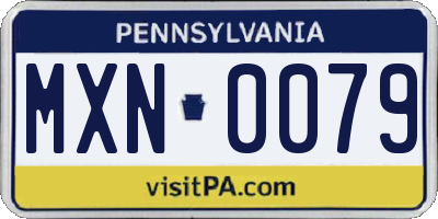 PA license plate MXN0079