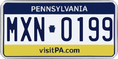 PA license plate MXN0199