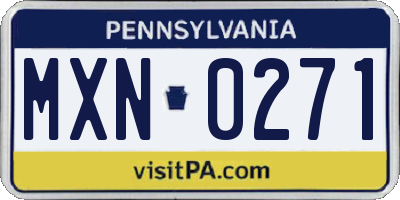 PA license plate MXN0271